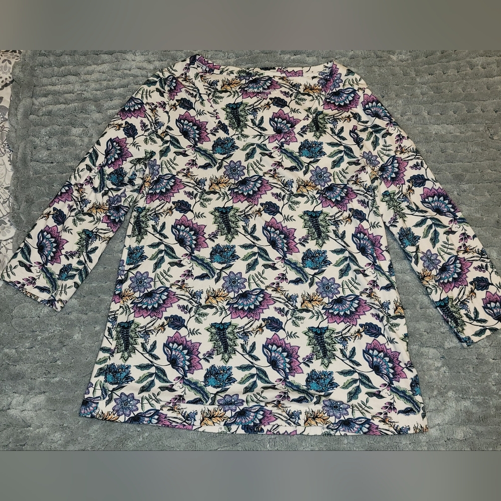 Soft Surroundings SoftEssential Supima 3/4 Length Tee Sz Med